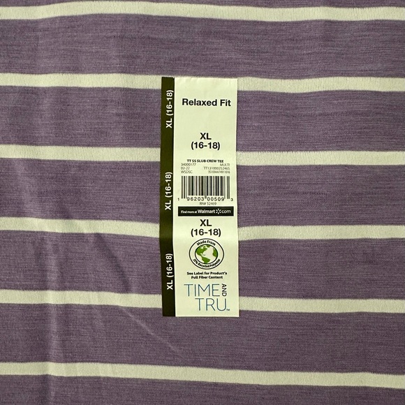 Time & Tru Slub Crew Tee - Relaxed Fit - Picture 2 of 2